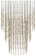 Constellation 48" Centaurus Pyramid LED Pendant - Brass - Clear Lens