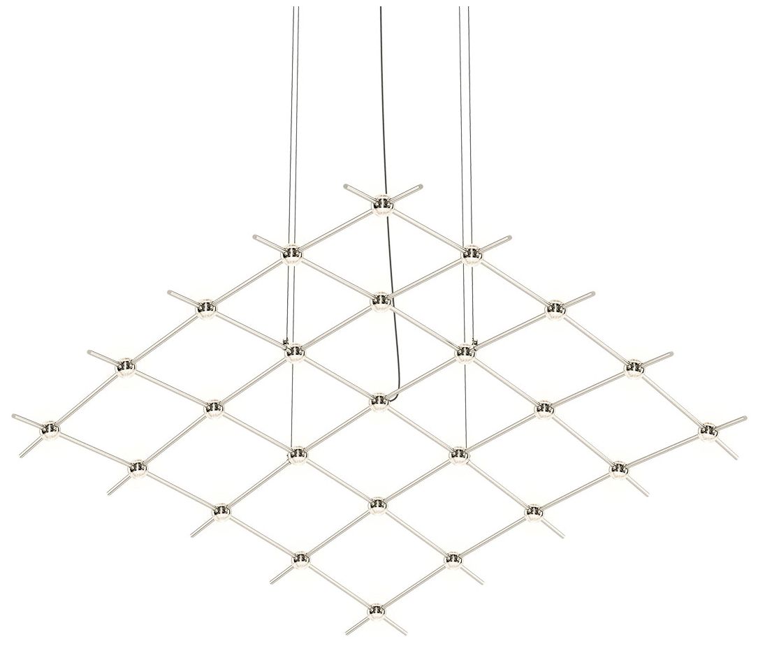 Constellation Aquarius Medius Chandelier - Nickel - Clear Faceted Lens