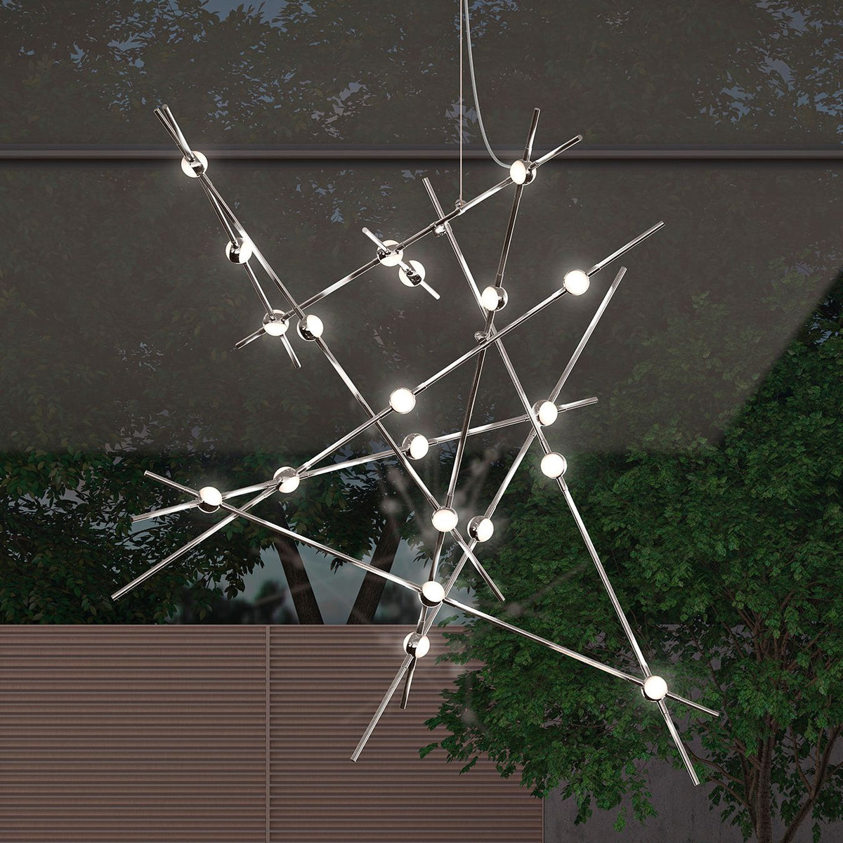 Constellation Aquila 37 1/4"W Satin Nickel LED Chandelier