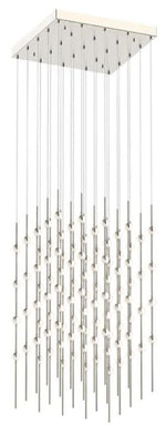 Constellation Cosmic Cube 20" LED Pendant - Satin Nickel - White Lens