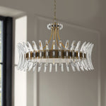 Coquette 29 3/4" Wide Antique Brass and Crystal Chandelier