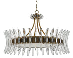 Coquette 29 3/4" Wide Antique Brass and Crystal Chandelier