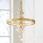 Corbett Jasmine 28" Wide Gold Leaf LED Floral Pendant Light