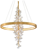 Corbett Lighting Jasmine 36" Wide LED Gold Leaf Flower Ring Chandelier