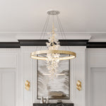 Corbett Lighting Jasmine 36" Wide LED Gold Leaf Flower Ring Chandelier