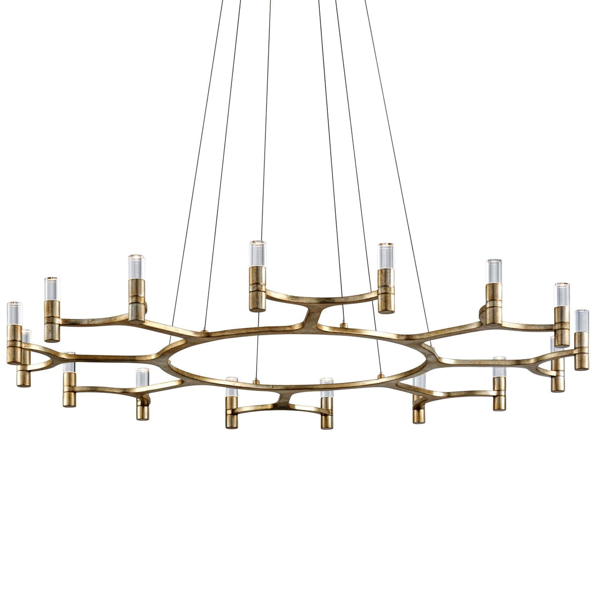 Corbett Nexus 50" Wide Silver Leaf 16-Light LED Chandelier