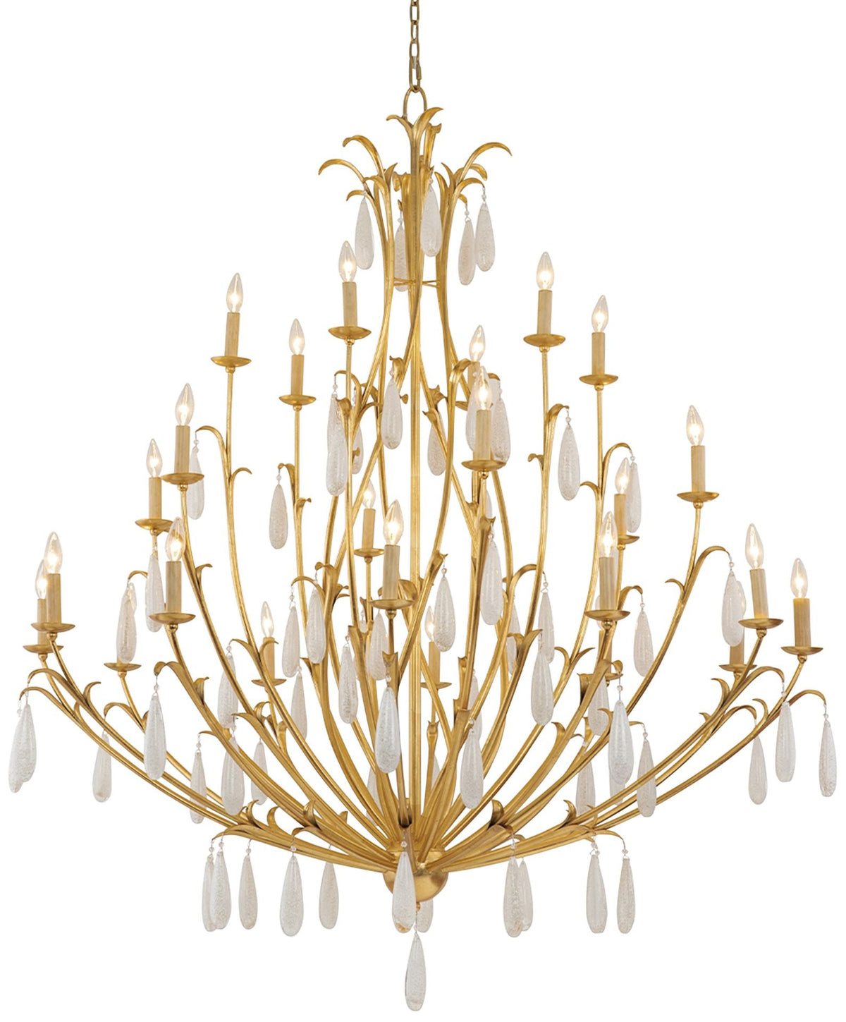 Corbett Prosecco 60" Wide Gold Leaf 24-Light Chandelier