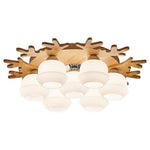 Globes Cluster Modern Bamboo Glass LED Flush Mount Ceiling Lights for Bedroom