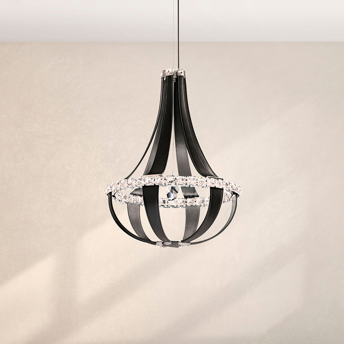 Crystal Empire LED 27"H x 20.5"W 12-Light Chandelier in Grizzly B