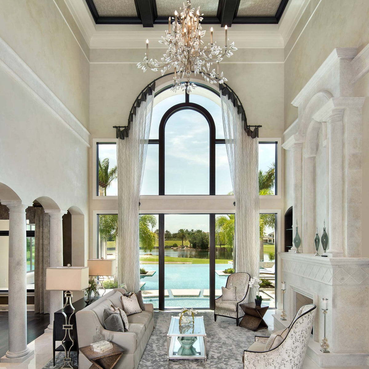 CRYSTAL LAUREL 75" W Round Chandelier