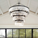 Crystorama Emory 40" Wide Black Forged 22-Light 4-Tier Chandelier