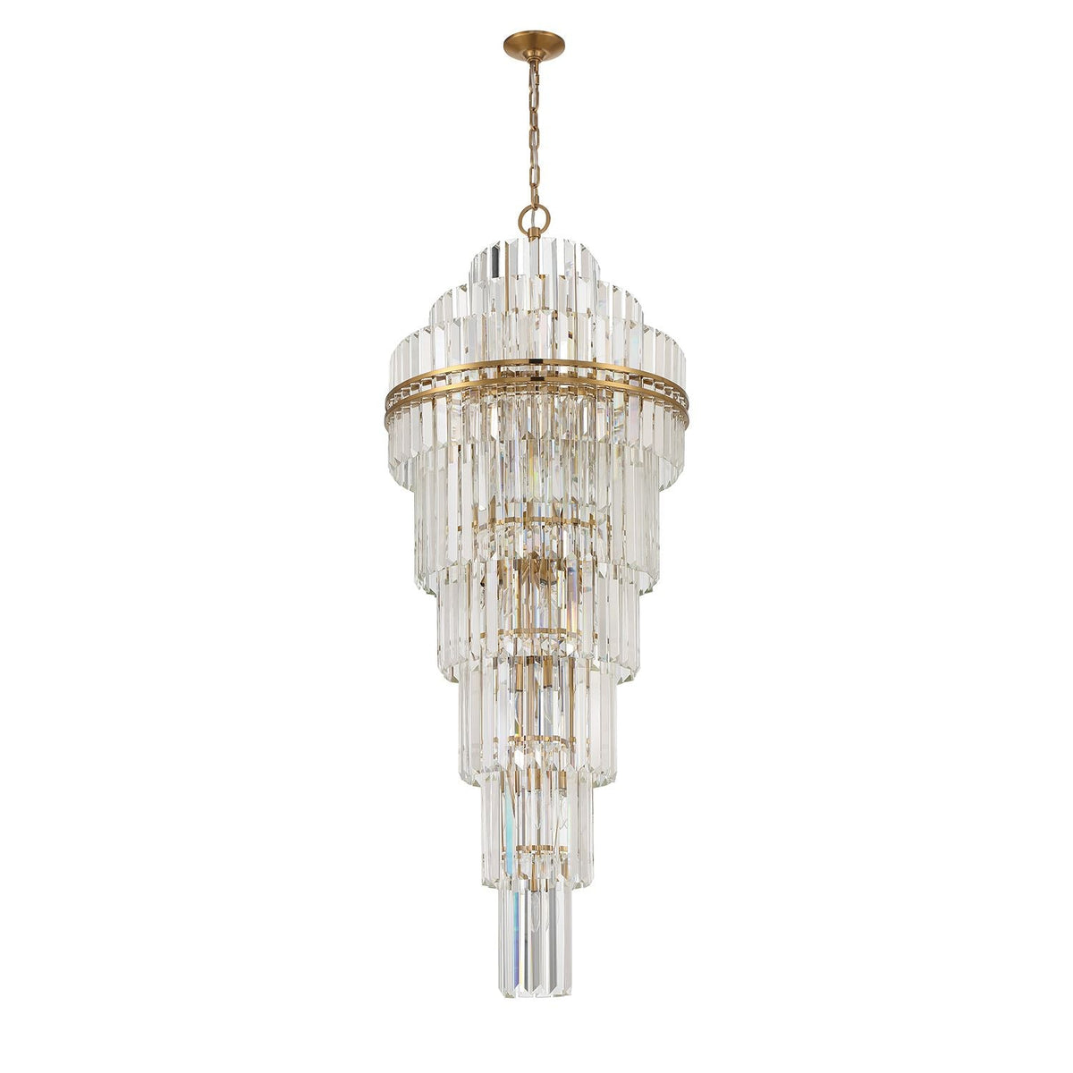 Crystorama Hayes 24" Wide Aged Brass Large Crystal Chandelier