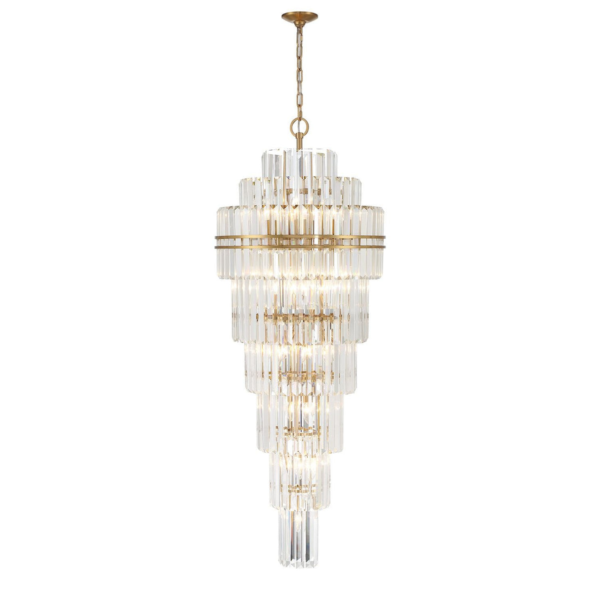 Crystorama Hayes 24" Wide Aged Brass Large Crystal Chandelier