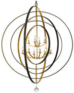 Crystorama Luna 60" Wide Bronze-Gold 12-Light Modern Large Chandelier