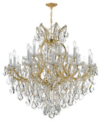 Bennington Chandelier, 16-Light, Warm Brass, Glass Shade, 45"W (1-9705-16-322 ALRQG)