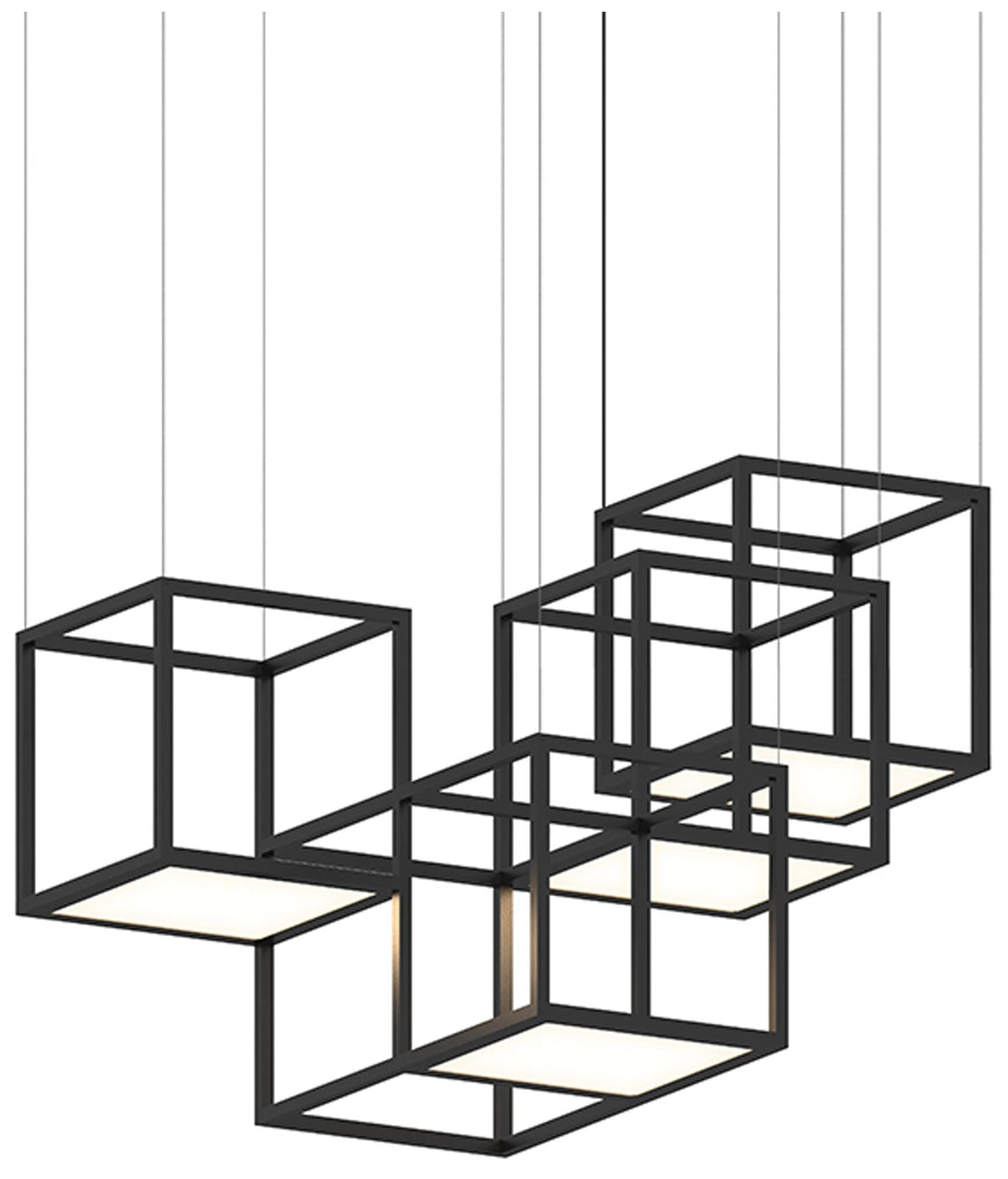 Cubix 48.5" Wide 4.Light Satin Black LED Pendant