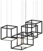Cubix 48.5" Wide 4.Light Satin Black LED Pendant