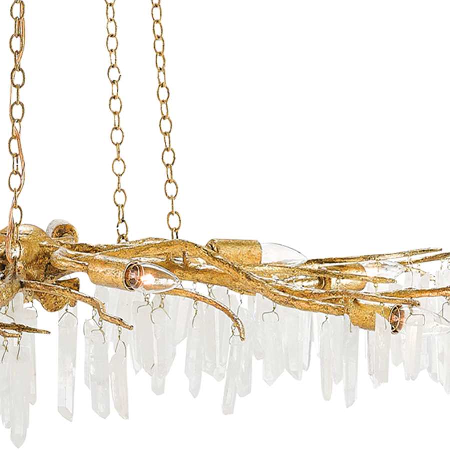 Forest Light 10 Light Wrought Iron Chandelier with Crystal Accents
