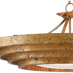 Belle 3 Light 36" Wide Wrought Iron Pendant with Glass Shade