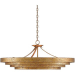 Belle 3 Light 36" Wide Wrought Iron Pendant with Glass Shade