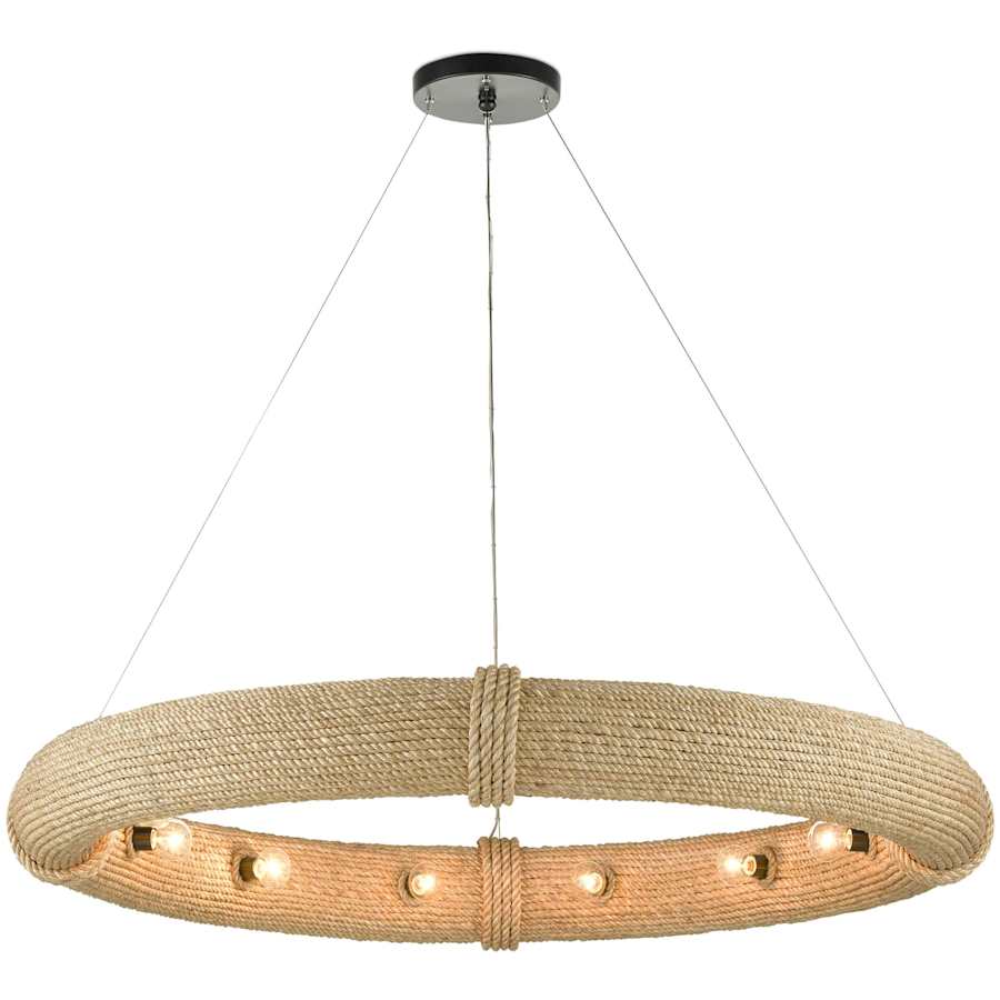 Portmeirion 12 Light 50" Wide Wrought Iron Ring Chandelier