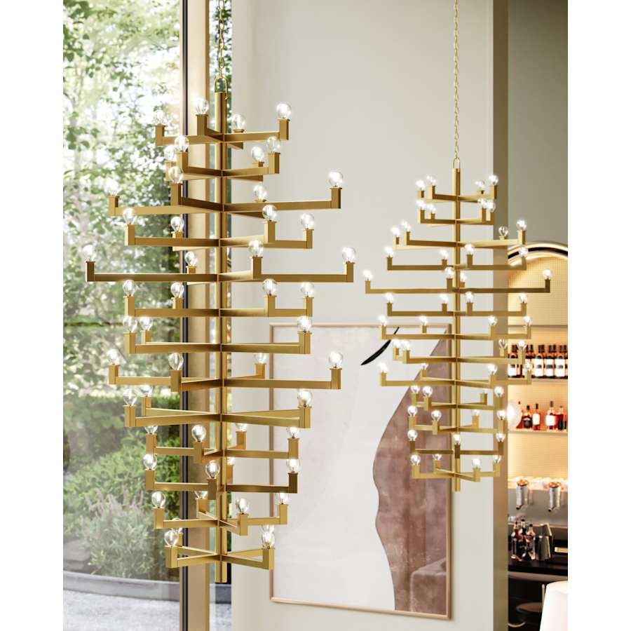 Andre 52 Light 40" Wide Wrought Iron Abstract Chandelier