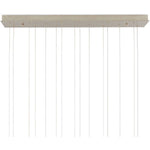 Virtu 15 Light 48" Wide Wrought Iron Linear Pendant with Clamrose Shell Shades