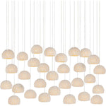 Virtu 30 Light 54" Wide Wrought Iron Linear Pendant with Clamrose Shell Shades