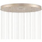 Virtu 36 Light 33" Wide Wrought Iron Multi Light Pendant with Clamrose Shell Shades