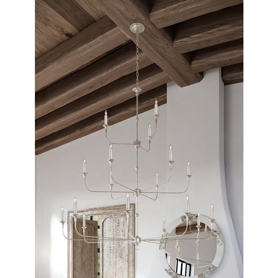 Nottaway 18 Light 60" Wide Wrought Iron Candle Style Chandelier