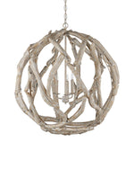 Driftwood Whitewash Orb Chandelier