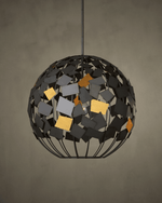 Moon Night Gray & Gold Orb Chandelier