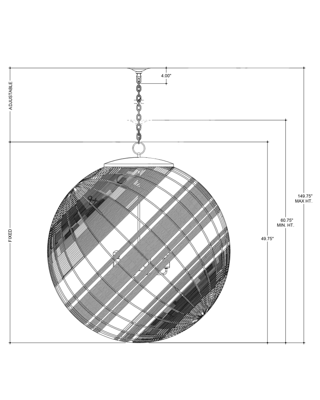 Senjyo Tilted Orb Chandelier