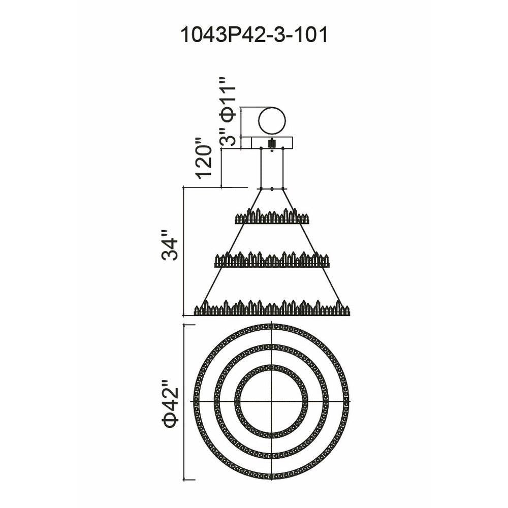 CWI Lighting - 1043P42-3-101 - LED Chandelier with Black Finish
