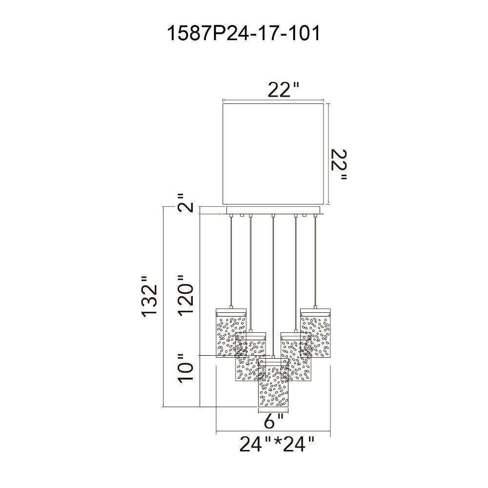 CWI Lighting - 1587P24-17-101 - Lava - 190W LED Chandelier-12 Inches Tall and 24 Inches Wide