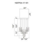 CWI Lighting - 1587P24-17-101 - Lava - 190W LED Chandelier-12 Inches Tall and 24 Inches Wide