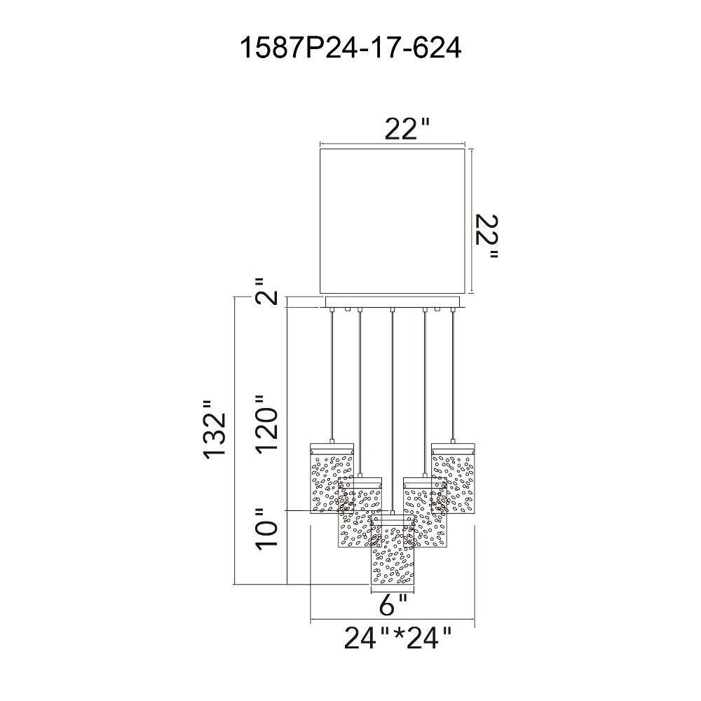 CWI Lighting - 1587P24-17-101 - Lava - 190W LED Chandelier-12 Inches Tall and 24 Inches Wide