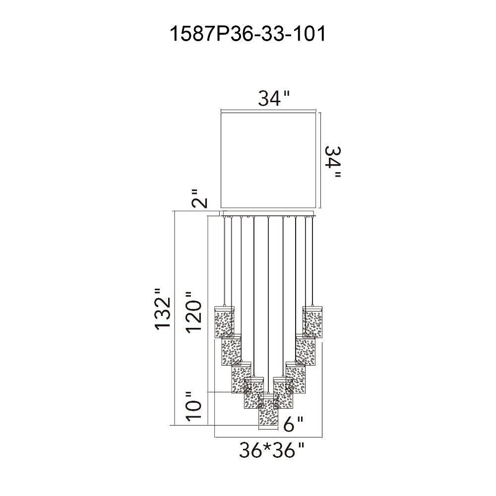 CWI Lighting - 1587P36-33 - Lava - 390W LED Chandelier-12 Inches Tall and 36 Inches Wide