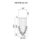 CWI Lighting - 1587P36-33 - Lava - 390W LED Chandelier-12 Inches Tall and 36 Inches Wide
