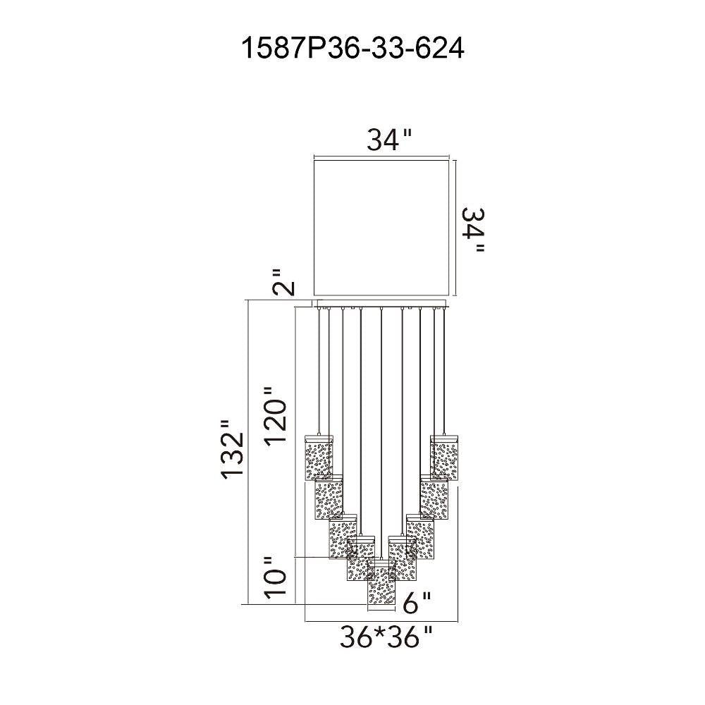 CWI Lighting - 1587P36-33 - Lava - 390W LED Chandelier-12 Inches Tall and 36 Inches Wide