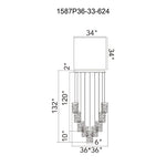 CWI Lighting - 1587P36-33 - Lava - 390W LED Chandelier-12 Inches Tall and 36 Inches Wide