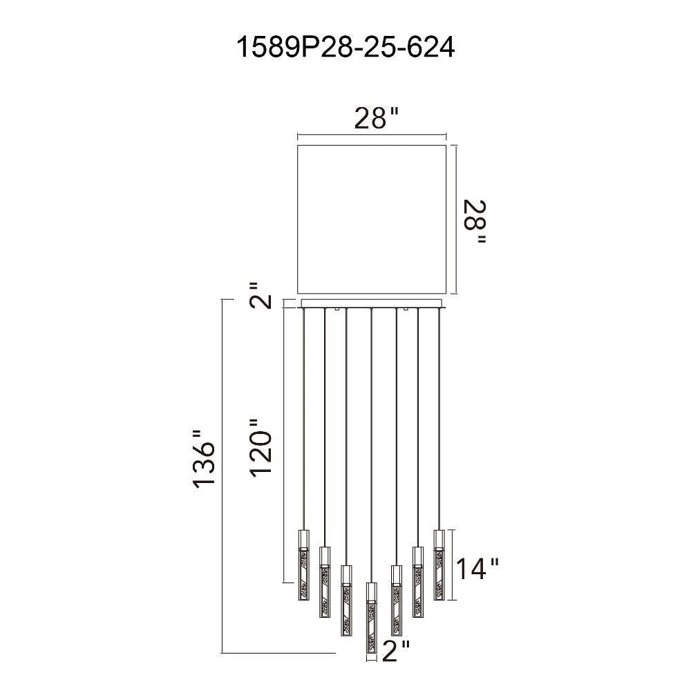 CWI Lighting - 1589P28-25 - Greta - 110W LED Chandelier-16 Inches Tall and 28 Inches Wide
