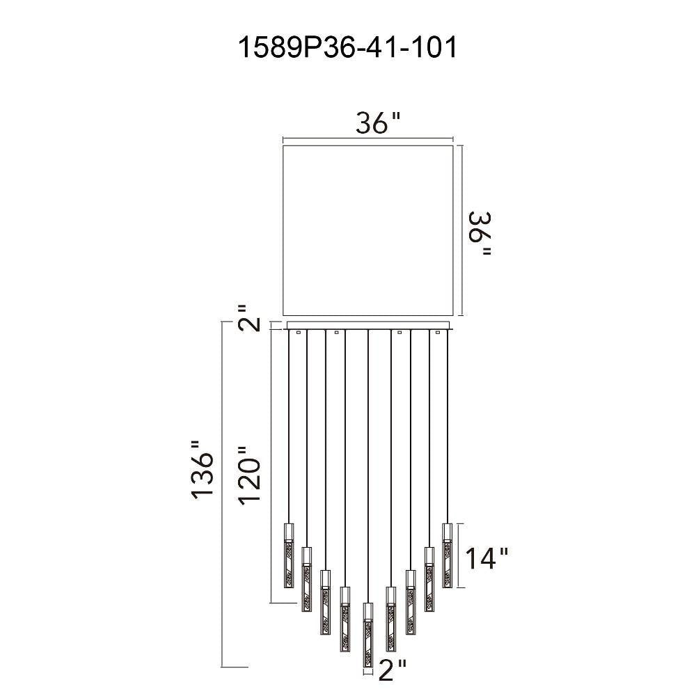 CWI Lighting - 1589P36-41 - Greta - 190W LED Chandelier-16 Inches Tall and 36 Inches Wide