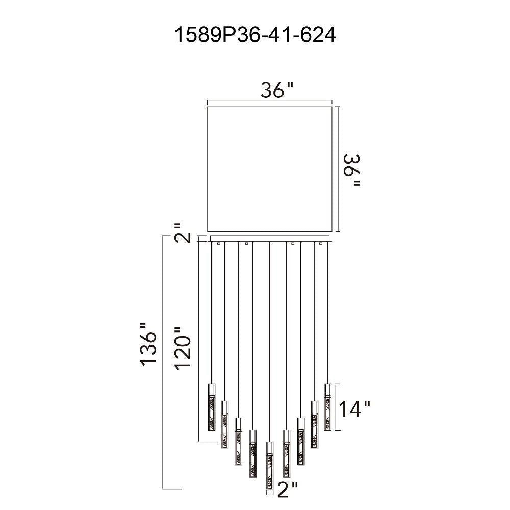 CWI Lighting - 1589P36-41 - Greta - 190W LED Chandelier-16 Inches Tall and 36 Inches Wide