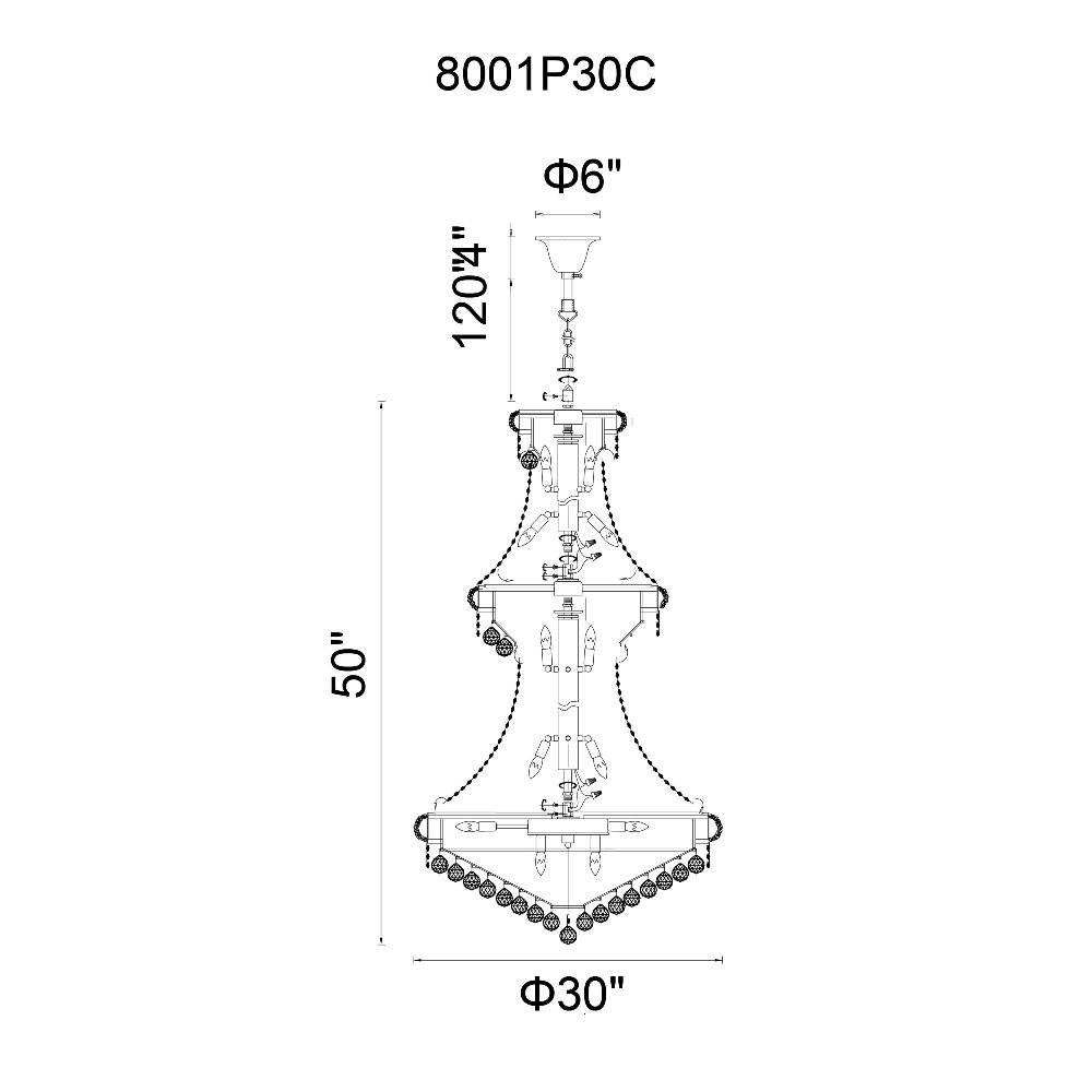 CWI Lighting - 8001P30C - 32 Light Chandelier with Chrome Finish