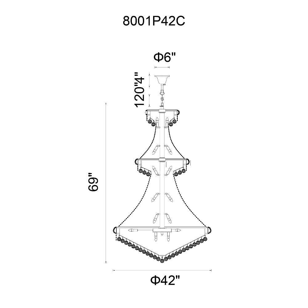 CWI Lighting - 8001P42C - 38 Light Chandelier with Chrome Finish