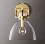 Machinist Glass Cloche Sconce 8"