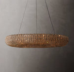 Crystal Halo Smoke Round LED Chandelier 32"