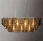 Sirene Smoke Glass Rectangular Chandelier 59"