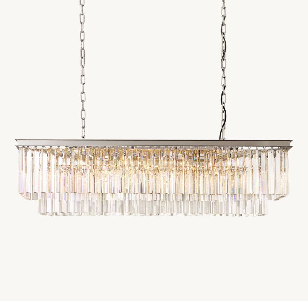 1920s Odeon Rectangular Chandelier 49"